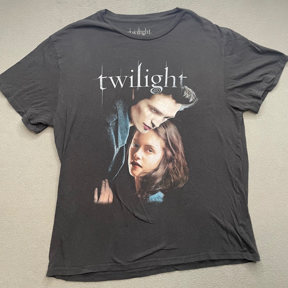 Twilight Men T-Shirt 100% Cotton 2XL Edward Bella Movie Graphic Tee Black